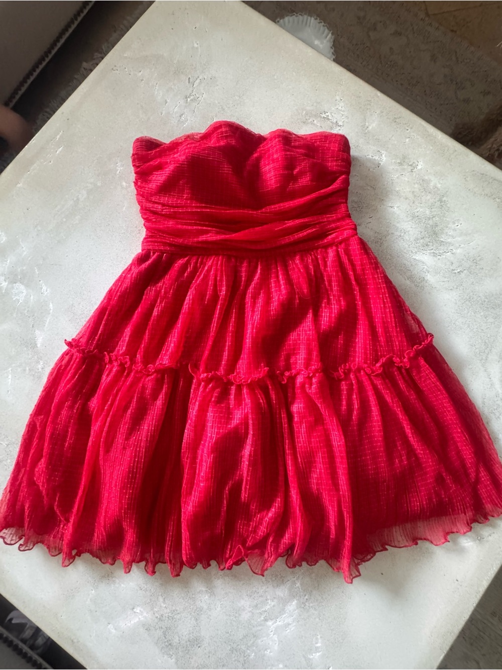 Size 5 Strapless Red Tiered Party Dress SPEECHLESS BRAND